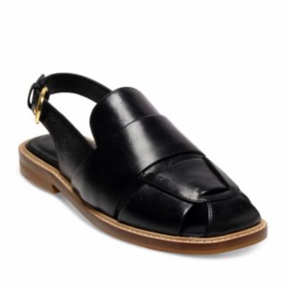 NWOB Free People Libby Fisher Squaretoe Fisherman Sandals in BLACK Size 6.5 - Picture 3 of 5